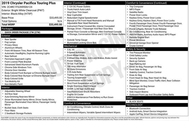 2019 Chrysler Pacifica Touring Plus