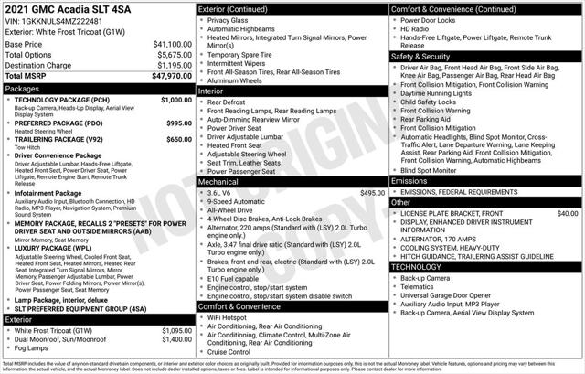 2021 GMC Acadia AWD SLT