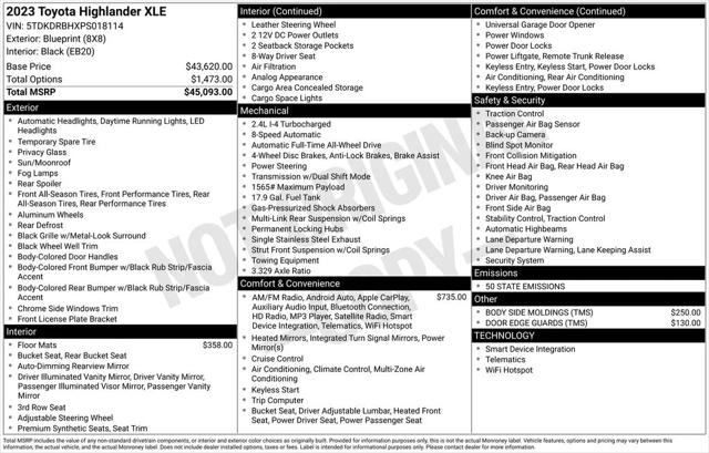 2023 Toyota Highlander XLE