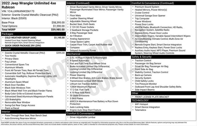 2022 Jeep Wrangler 4xe Unlimited Rubicon 4x4