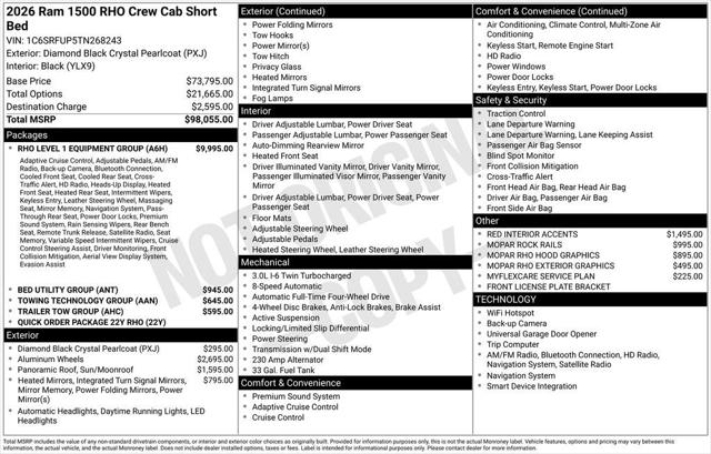 2026 Ram 1500 RHO Crew Cab 4x4 5'7" Box