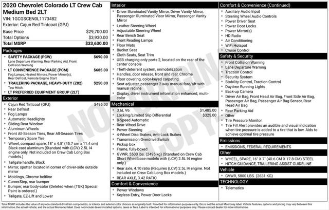 2020 Chevrolet Colorado 2WD Crew Cab Short Box LT