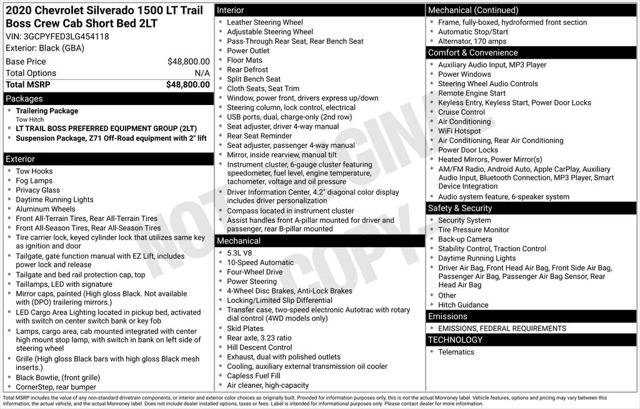 2020 Chevrolet Silverado 1500 4WD Crew Cab Short Bed LT Trail Boss