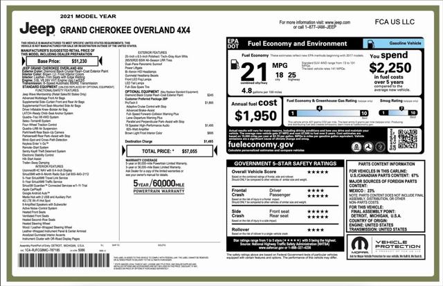 2021 Jeep Grand Cherokee Overland 4X4 2021 Jeep Grand Cherokee Overland 4X4