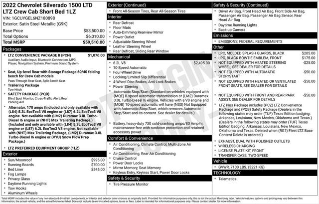 2022 Chevrolet Silverado 1500 LTD 4WD Crew Cab Short Bed LTZ 2022 Chevrolet Silverado 1500 LTD 4WD Crew Cab Short Bed LTZ