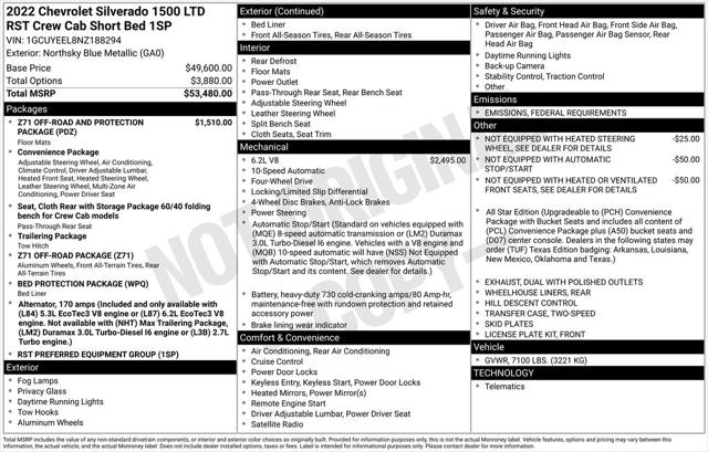 2022 Chevrolet Silverado 1500 LTD 4WD Crew Cab Short Bed RST 2022 Chevrolet Silverado 1500 LTD 4WD Crew Cab Short Bed RST