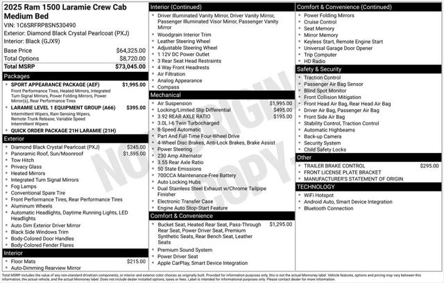 2025 RAM 1500 Laramie Crew Cab 4x4 64 Box