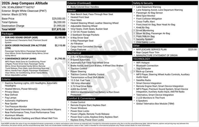 2026 Jeep Compass Latitude Altitude