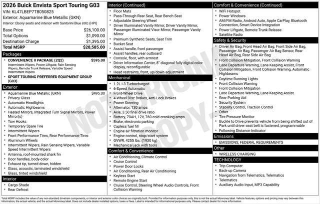 2026 Buick NV Sport Touring FWD