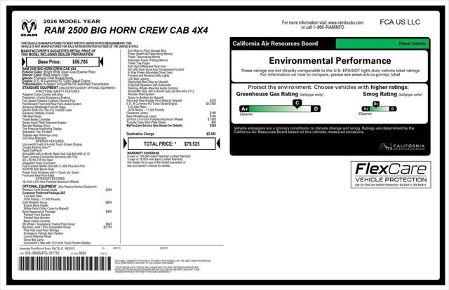 2026 RAM Ram 2500 RAM 2500 BIG HORN CREW CAB 4X4 64 BOX