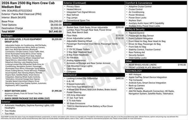 2026 RAM Ram 2500 RAM 2500 BIG HORN CREW CAB 4X4 64 BOX