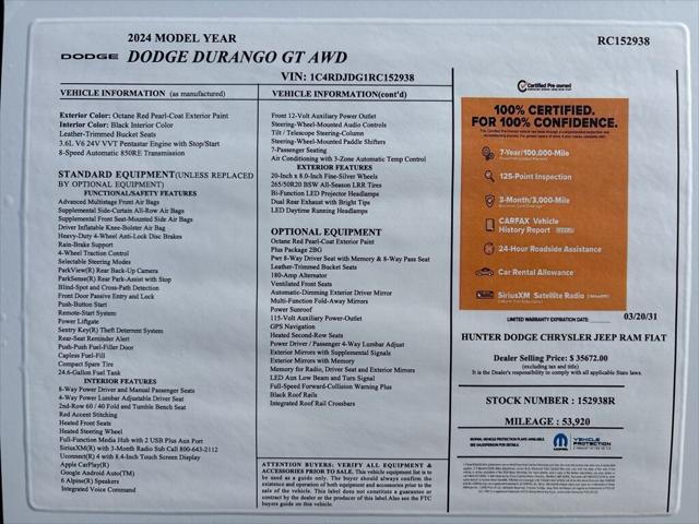 2024 Dodge Durango GT Plus AWD 2024 Dodge Durango GT Plus AWD