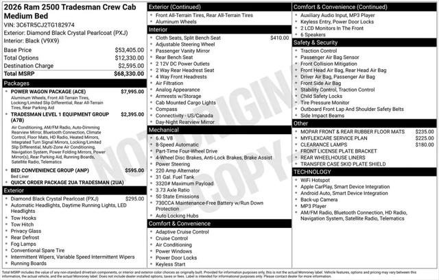 2026 Ram 2500 Tradesman Crew Cab 4x4 6'4" Box