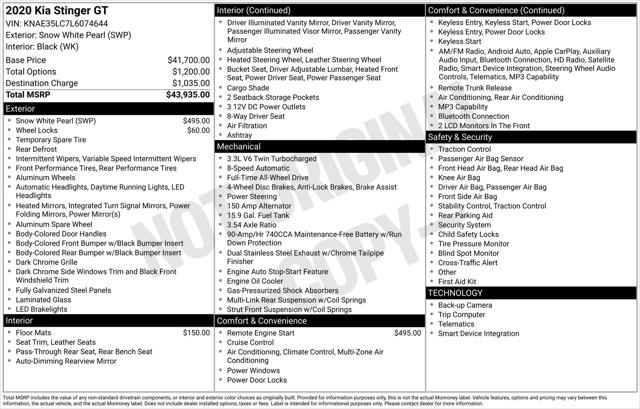 2020 Kia Stinger GT 2020 Kia Stinger GT