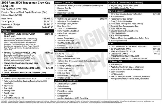 2026 RAM Ram 3500 RAM 3500 TRADESMAN CREW CAB 4X4 8 BOX