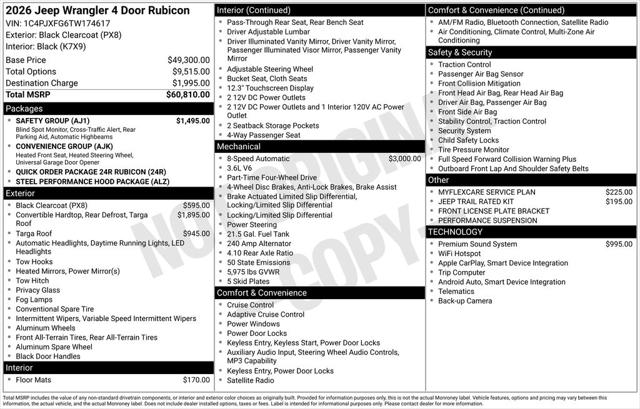 2026 Jeep Wrangler WRANGLER 4-DOOR RUBICON