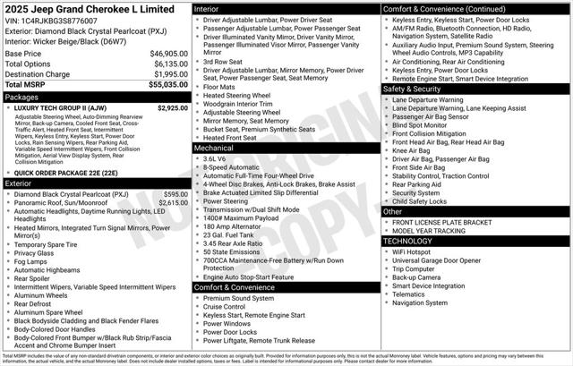 2025 Jeep Grand Cherokee GRAND CHEROKEE L LIMITED 4X4 2025 Jeep Grand Cherokee GRAND CHEROKEE L LIMITED 4X4