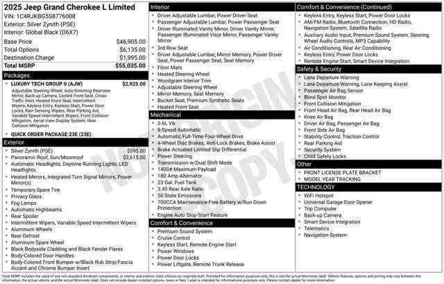 2025 Jeep Grand Cherokee GRAND CHEROKEE L LIMITED 4X4