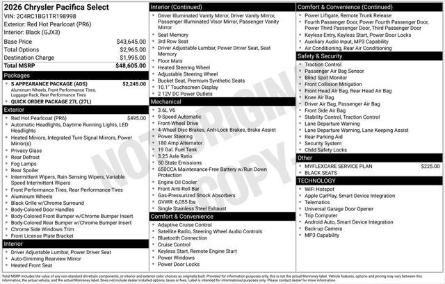 2026 Chrysler Pacifica PACIFICA SELECT 2026 Chrysler Pacifica PACIFICA SELECT