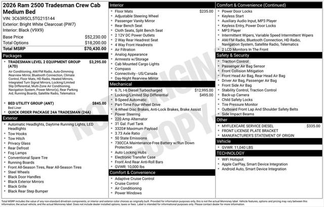 2026 RAM Ram 2500 RAM 2500 TRADESMAN CREW CAB 4X4 64 BOX 2026 RAM Ram 2500 RAM 2500 TRADESMAN CREW CAB 4X4 64 BOX