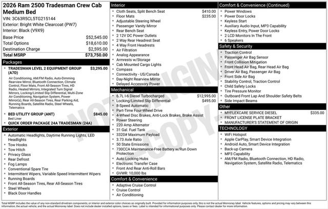 2026 RAM Ram 2500 RAM 2500 TRADESMAN CREW CAB 4X4 64 BOX 2026 RAM Ram 2500 RAM 2500 TRADESMAN CREW CAB 4X4 64 BOX