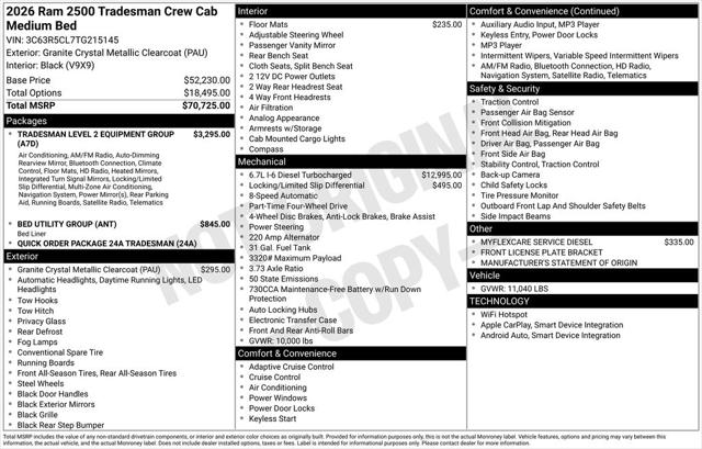 2026 RAM Ram 2500 RAM 2500 TRADESMAN CREW CAB 4X4 64 BOX