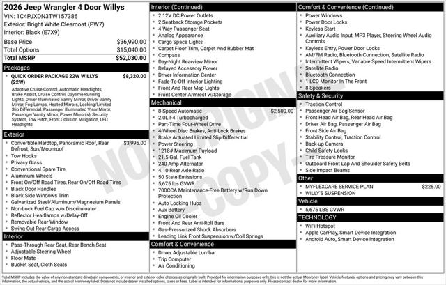 2026 Jeep Wrangler WRANGLER 4-DOOR WILLYS
