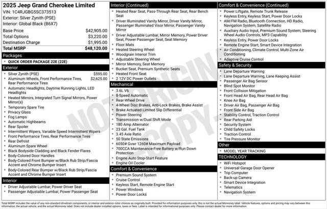 2025 Jeep Grand Cherokee GRAND CHEROKEE LIMITED 4X2 2025 Jeep Grand Cherokee GRAND CHEROKEE LIMITED 4X2