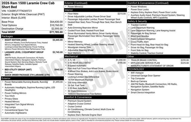 2026 RAM Ram 1500 RAM 1500 LARAMIE CREW CAB 4X4 57 BOX