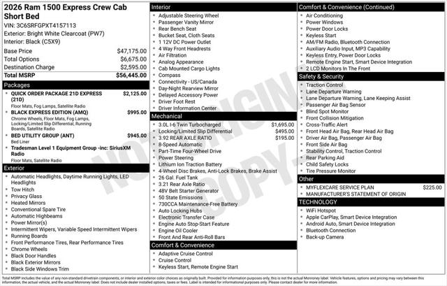 2026 RAM Ram 1500 RAM 1500 EXPRESS CREW CAB 4X4 57 BOX