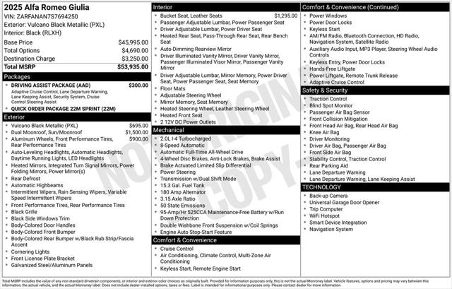 2025 Alfa Romeo Giulia GIULIA AWD