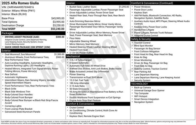 2025 Alfa Romeo Giulia GIULIA AWD