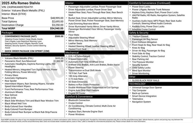 2025 Alfa Romeo Stelvio STELVIO AWD 2025 Alfa Romeo Stelvio STELVIO AWD