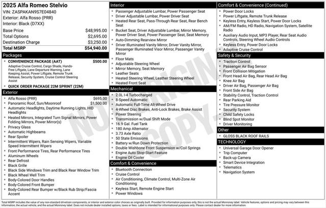 2025 Alfa Romeo Stelvio STELVIO AWD