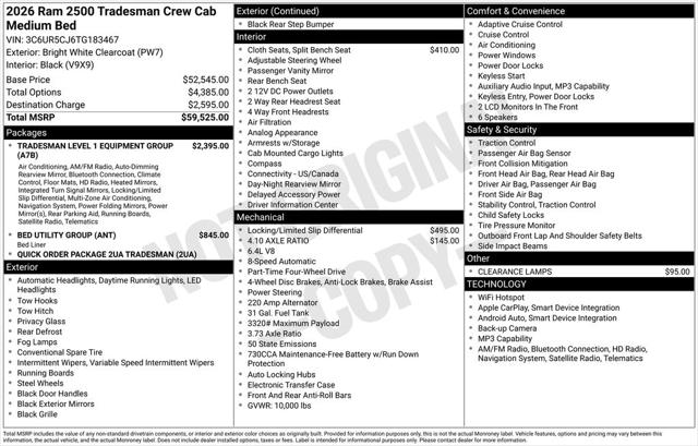 2026 RAM Ram 2500 RAM 2500 TRADESMAN CREW CAB 4X4 64 BOX