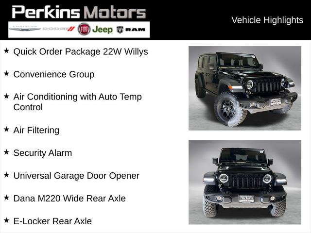 2026 Jeep Wrangler WRANGLER 4-DOOR WILLYS 2026 Jeep Wrangler WRANGLER 4-DOOR WILLYS