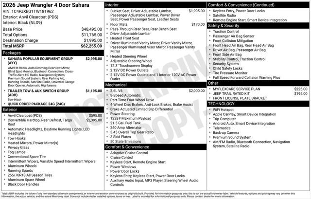 2026 Jeep Wrangler WRANGLER 4-DOOR SAHARA