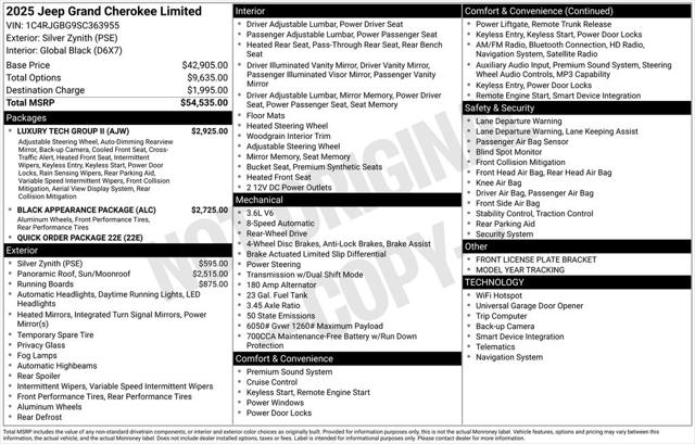 2025 Jeep Grand Cherokee GRAND CHEROKEE LIMITED 4X2 2025 Jeep Grand Cherokee GRAND CHEROKEE LIMITED 4X2