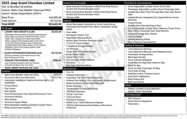 2025 Jeep Grand Cherokee GRAND CHEROKEE LIMITED 4X4