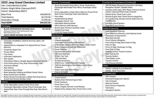 2025 Jeep Grand Cherokee GRAND CHEROKEE LIMITED 4X4 2025 Jeep Grand Cherokee GRAND CHEROKEE LIMITED 4X4