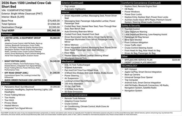 2026 RAM Ram 1500 RAM 1500 LIMITED CREW CAB 4X4 57 BOX 2026 RAM Ram 1500 RAM 1500 LIMITED CREW CAB 4X4 57 BOX