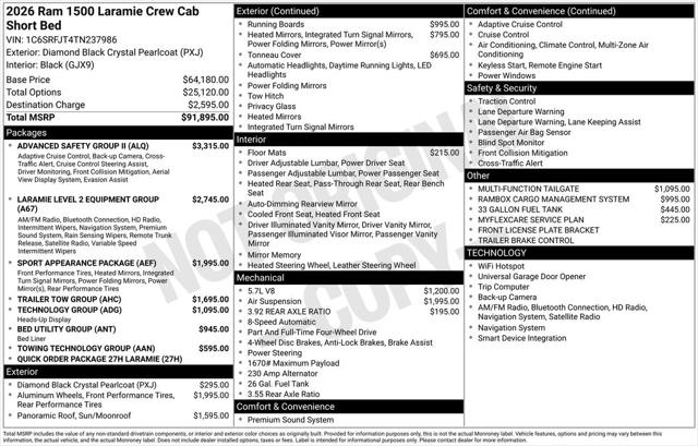 2026 RAM Ram 1500 RAM 1500 LARAMIE CREW CAB 4X4 57 BOX 2026 RAM Ram 1500 RAM 1500 LARAMIE CREW CAB 4X4 57 BOX
