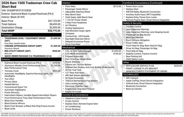 2026 RAM Ram 1500 RAM 1500 TRADESMAN CREW CAB 4X4 57 BOX