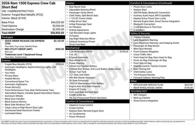 2026 RAM Ram 1500 RAM 1500 EXPRESS CREW CAB 4X2 57 BOX