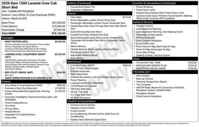 2026 RAM Ram 1500 RAM 1500 LARAMIE CREW CAB 4X2 57 BOX
