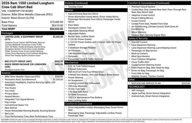 2026 RAM Ram 1500 RAM 1500 LIMITED LONGHORN CREW CAB 4X4 57 BOX