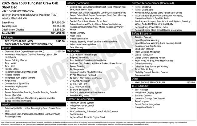 2026 RAM Ram 1500 RAM 1500 TUNGSTEN CREW CAB 4X4