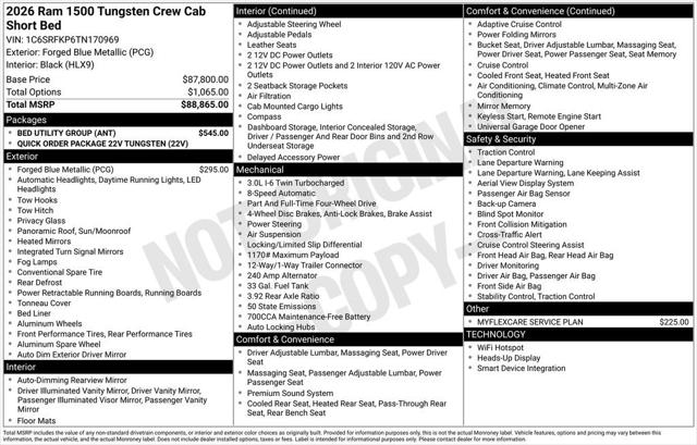 2026 RAM Ram 1500 RAM 1500 TUNGSTEN CREW CAB 4X4