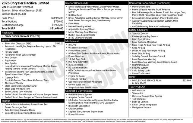 2026 Chrysler Pacifica PACIFICA LIMITED