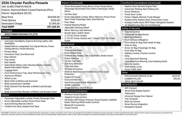 2026 Chrysler Pacifica PACIFICA PINNACLE 2026 Chrysler Pacifica PACIFICA PINNACLE